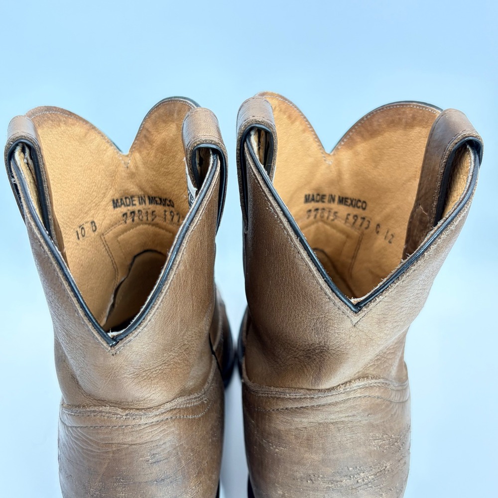 Frye Billy Short Tan Leather Western Ankle Boots Women's 10 B Cowgirl Prairie - Picture 8 of 13